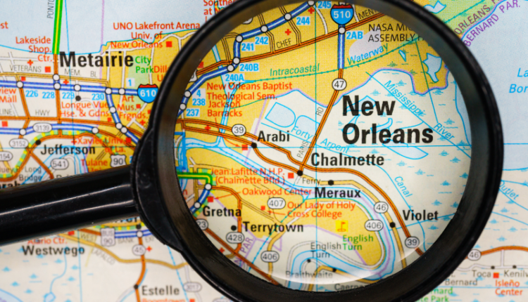 Image: A vibrant collage showcasing New Orleans' skyline, diverse food offerings, famous landmarks, and bustling activities, capturing the essence of the city's attractions and travel experiences.