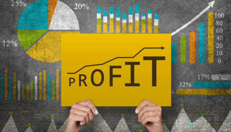 An image showing various business icons and charts, representing profitability in India.