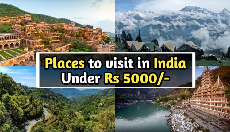 Image depicting various affordable travel destinations in India, showcasing scenic landscapes and cultural attractions.