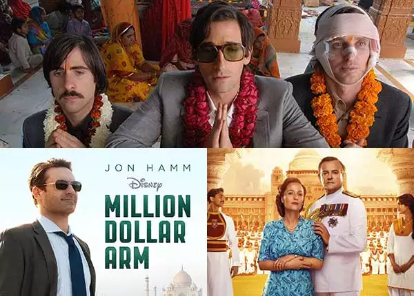 mage showing a collage of scenes from various Hollywood movies filmed in India, showcasing diverse landscapes and cultural settings.