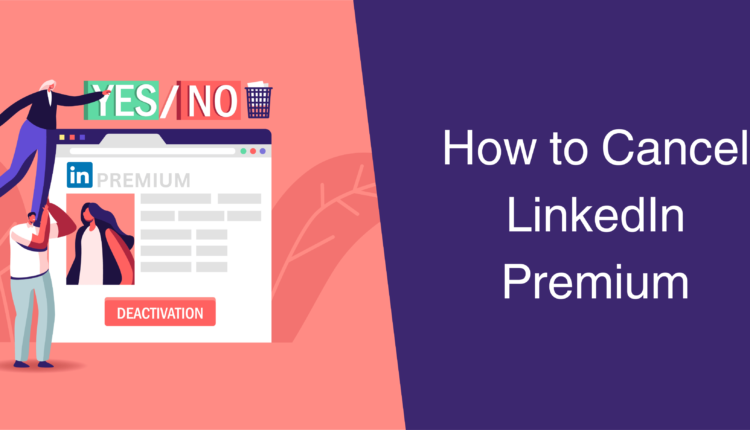 A computer screen displaying the LinkedIn Premium account settings page, with a cursor pointing to the "Cancel Subscription" button. The LinkedIn logo is prominently visible at the top. This image visually represents the steps on how to cancel LinkedIn Premium, providing clear guidance for users as detailed in the blog.